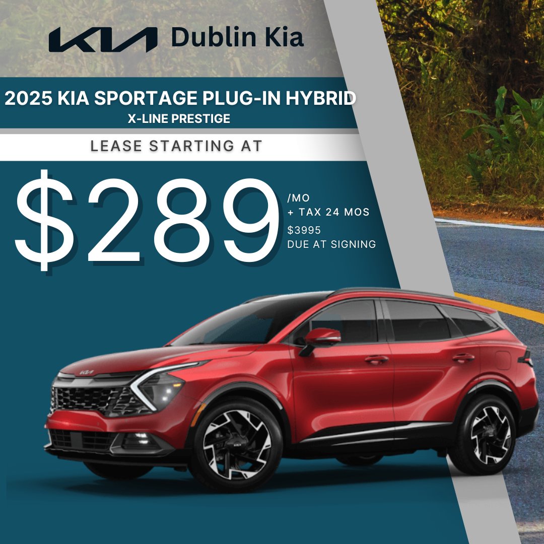DublinKiaDealer's tweet image. 🍁 Plug Into Fall Luxury 🍁
The 2025 Kia Sportage Plug-In Hybrid X-Line Prestige is yours for just $289/mo on lease — stylish, efficient, and ready for the road! 🍂🌿🚘 #SportagePHEV #KiaLuxury #FallDrive

Shop For Yours at 👉 p1.tt/4328rBa