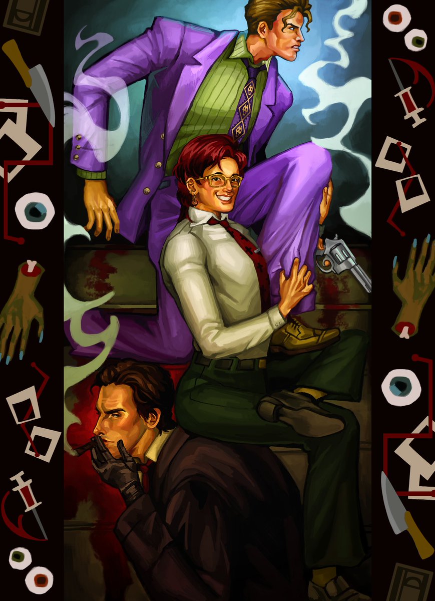 sparrowfleet00's tweet image. I love my MDP trio!!!!

(🎨 by @/sqyiggles, @/y3llowradish, @/filthyguts2, and my dad!)

#patrickbateman #yoshikagekira #yumeship