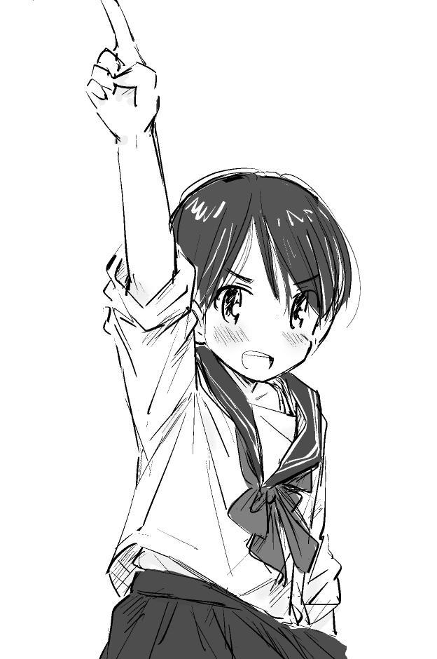 だんだん秋めいてきたので、合服(中間服)の落書きをいくつか再掲。長袖でも生地が軽めで爽やかさを感じるところがよいです。軽く袖まくりをしているのも好き。 