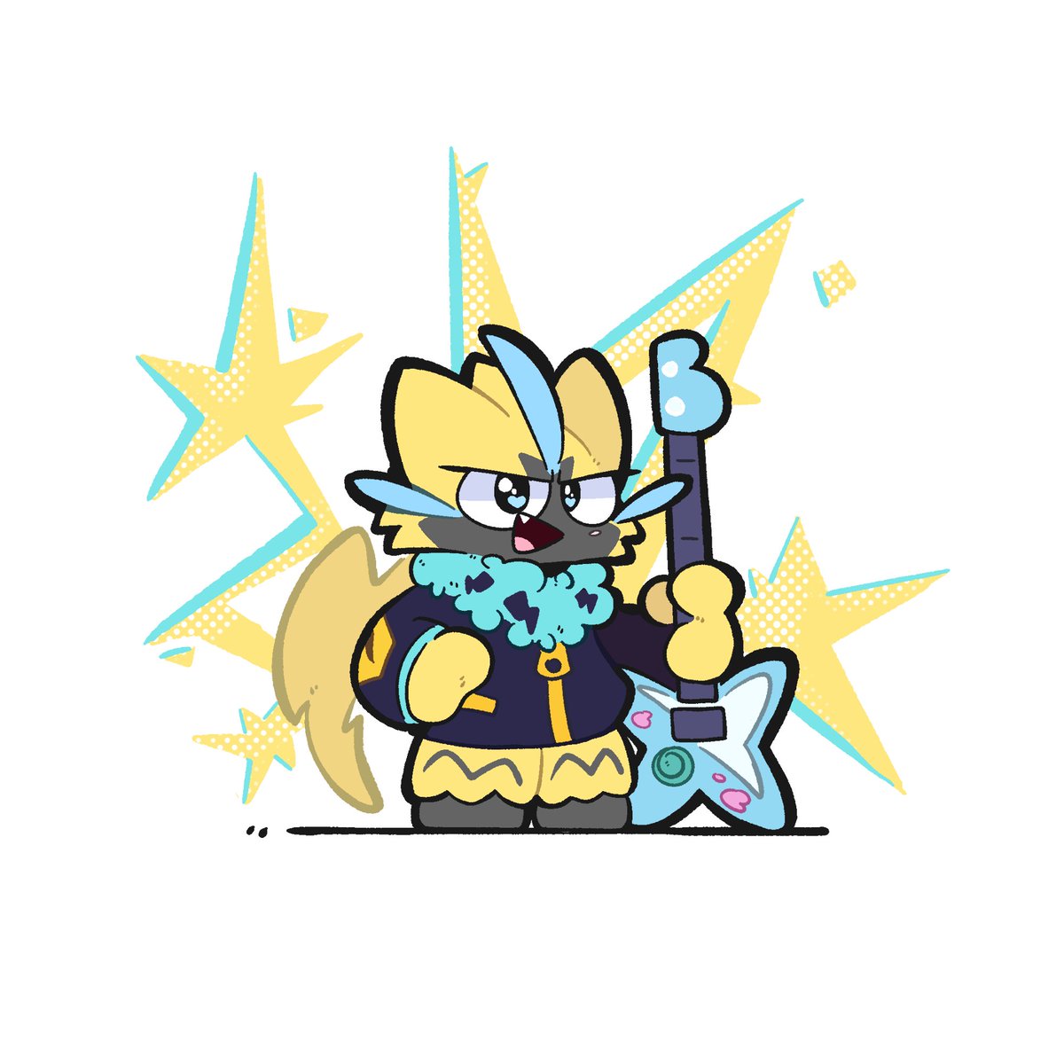 Spooky Pokemon month.
Zeraora Rocker! 💛⚡️✨️