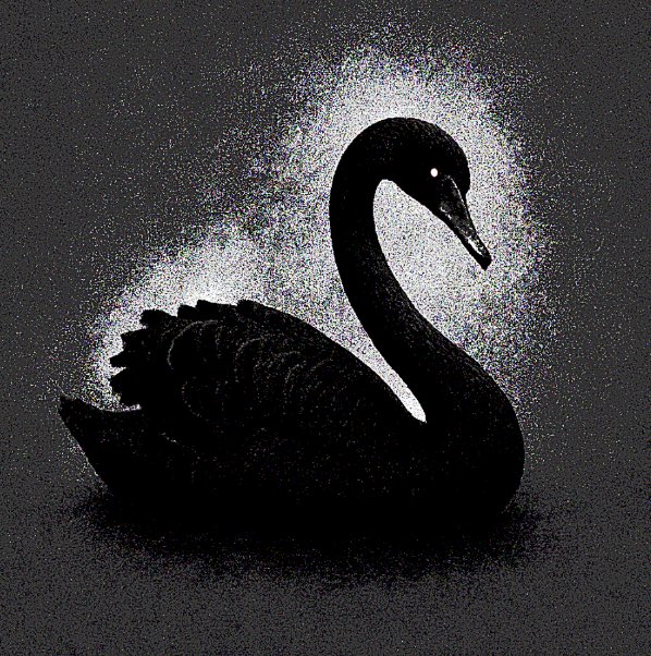 Stylized black swan image representing the crypto market event
