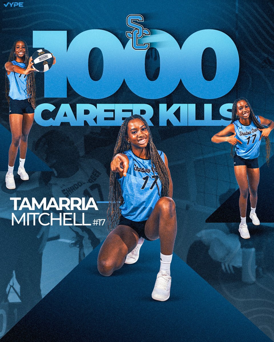Congratulations <a href="/tamarria/">tamarria harrison</a>.mitchell on your 1000 career kills!  Keep pushing!! #consistency #finsup @scsharksathletics @shadowcreekhs