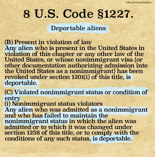 djtimm's tweet image. So they are petty criminals according to Lemon.  lol
And if they sneak back in after being deported, it is actually a FELONY.