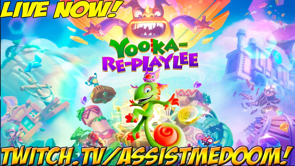 LIVE NOW!!! Yooka-Laylee is back! Gonna check out the remake/remaster of the OG game I happily backed way back in the day! Excited to see what has changed here! and very excited to revisit <a href="/grantkirkhope/">Grantilda Von Scarehope 🎃</a> score! Game provided by publisher! twitch.tv/assistmedoom