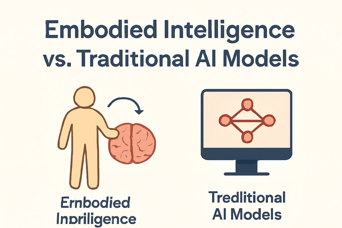 robotin_network's tweet image. 🌐 What is Embodied Intelligence?🤖
Traditional AI processes data based on inputs, while embodied intelligence learns through physical interaction with the world. 🧠🤝 Intelligence comes from the body’s experiences and real-world engagement. 💡

#AI #EmbodiedAI #Innovation