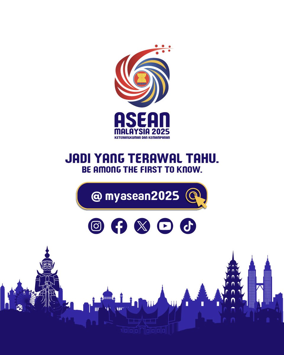 ⏳ 15 hari lagi!
Anak muda hari ini adalah pemimpin rantau esok. Sidang Kemuncak ASEAN ke-47 dan Sidang -sidang Kemuncak Berkaitan  ini menekankan pelbagai isu dunia supaya suara generasi muda didengar.