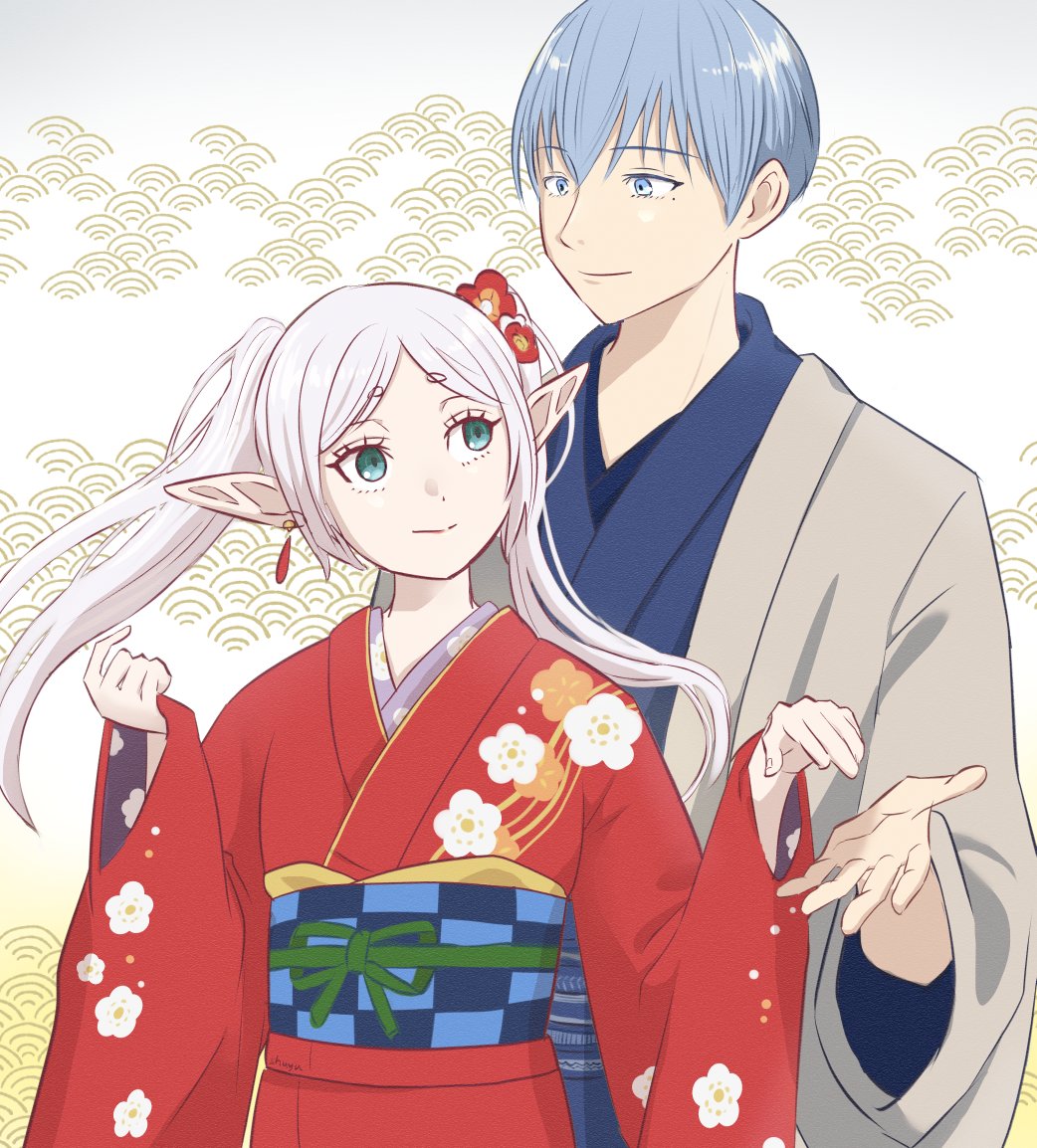 和装
赤と青がそれぞれ似合うお二人☺️
#フリーレンFA