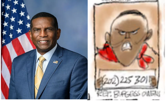 mormoncountry's tweet photo. @AndrewKolvet Does the latest cartoon from @Patbagley belong in the Jim Crow museum for racist imagery? 
  
Photo of Rep Owens         Bagley's depiction https://t.co/gkI6NFe3gh