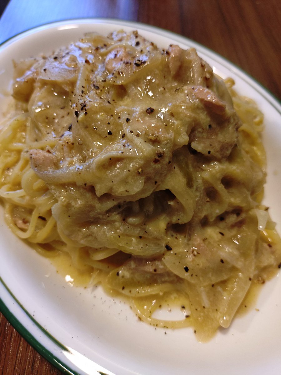 nm0001's tweet image. Egg Sauce Pasta with Tuna and Onion. Good Morning!
ツナ缶と卵とタマネギで朝パスタ
#pasta #パスタ #breakfast #朝食 #朝パスタ
