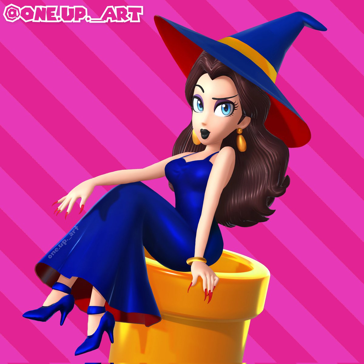 ooneupart's tweet image. Witch Pauline 🔮✨

I loved her new 2D Halloween artwork so much that I made this 3D version too 🙂‍↕️

#mariobros #mayorpauline #3dart #render