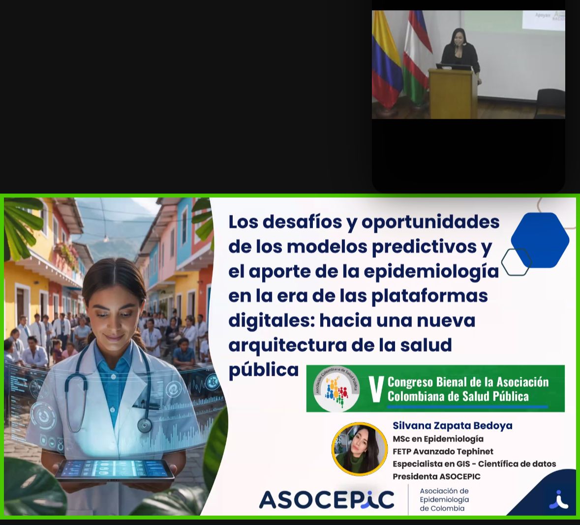 asocepic's tweet photo. La presidenta de la Asociación de Epidemiología de Colombia - ASOCEPIC, Silvana Zapata Bedoya,@solsilvanazb presentó durante la V Bienal de Salud Pública
Muchas gracias a Juan Eduardo por su voluntad de trabajar en equipo.
#SaludPública #Epidemiología #Prevención https://t.co/6iQMTphpJv