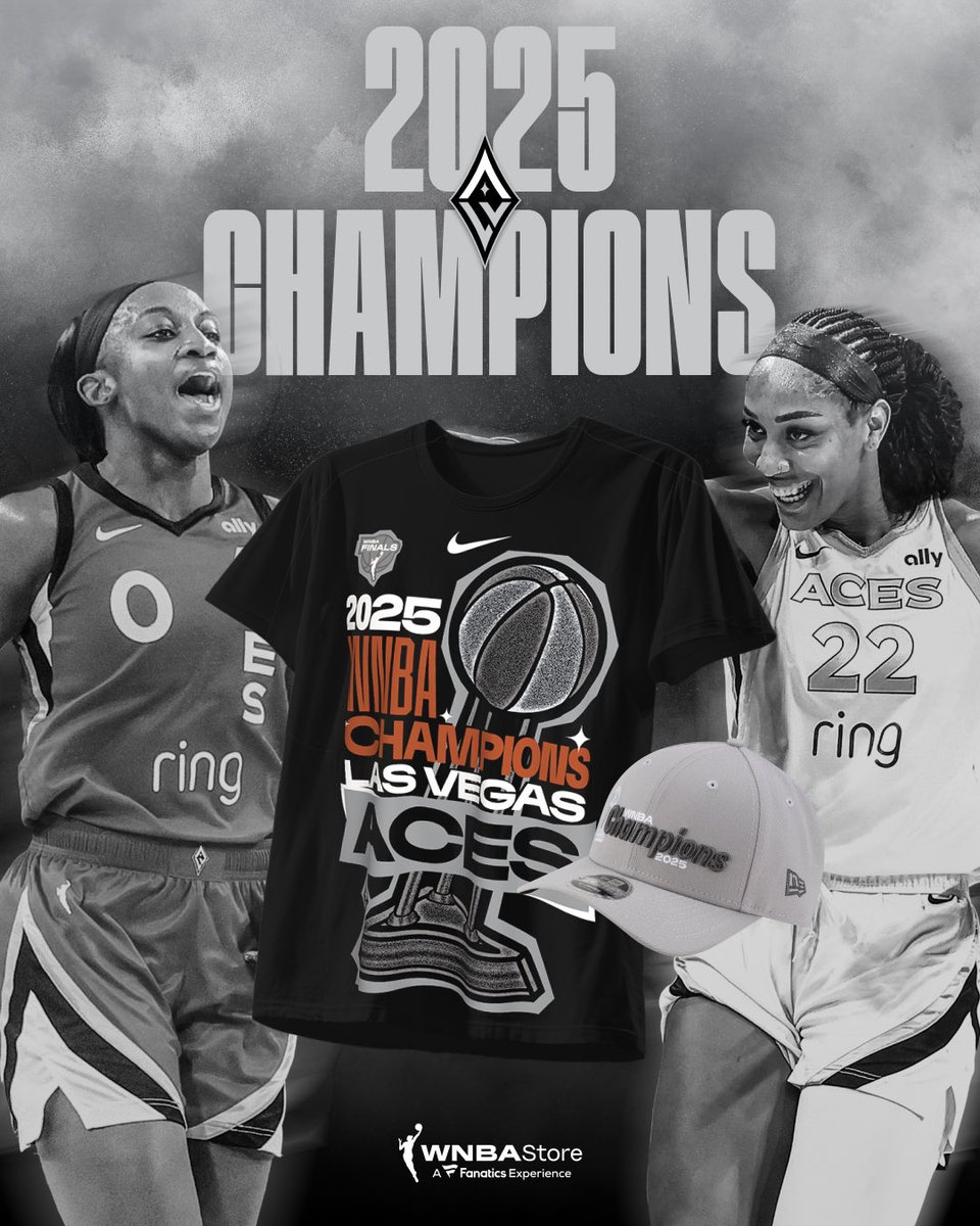 Back on top 🏆🔥

The Las Vegas Aces are your 2025 WNBA Champions, making history once again!

Rep greatness with the official championship merch, available now at the WNBA Store.

🔗 wnbastore.nba.com