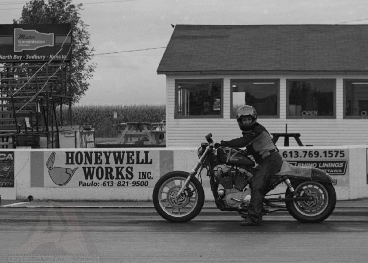 AdvCakStudios's tweet photo. August 6, 2025

I had bicycled to the local dragway for the first time, not really sure what to expect. But everything there blew my expectations for sure!!

I took these shots in B&amp;W 35mm ISO 125 film on an Asashi-Pentax KM with a f/2.8 50mm lens https://t.co/LbcP59CK4E