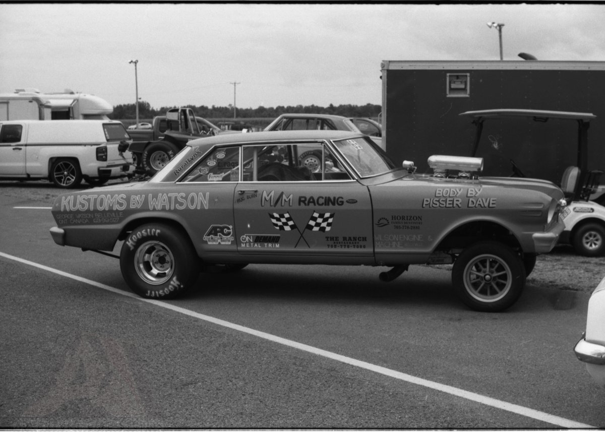 AdvCakStudios's tweet photo. August 6, 2025

I had bicycled to the local dragway for the first time, not really sure what to expect. But everything there blew my expectations for sure!!

I took these shots in B&amp;W 35mm ISO 125 film on an Asashi-Pentax KM with a f/2.8 50mm lens https://t.co/LbcP59CK4E