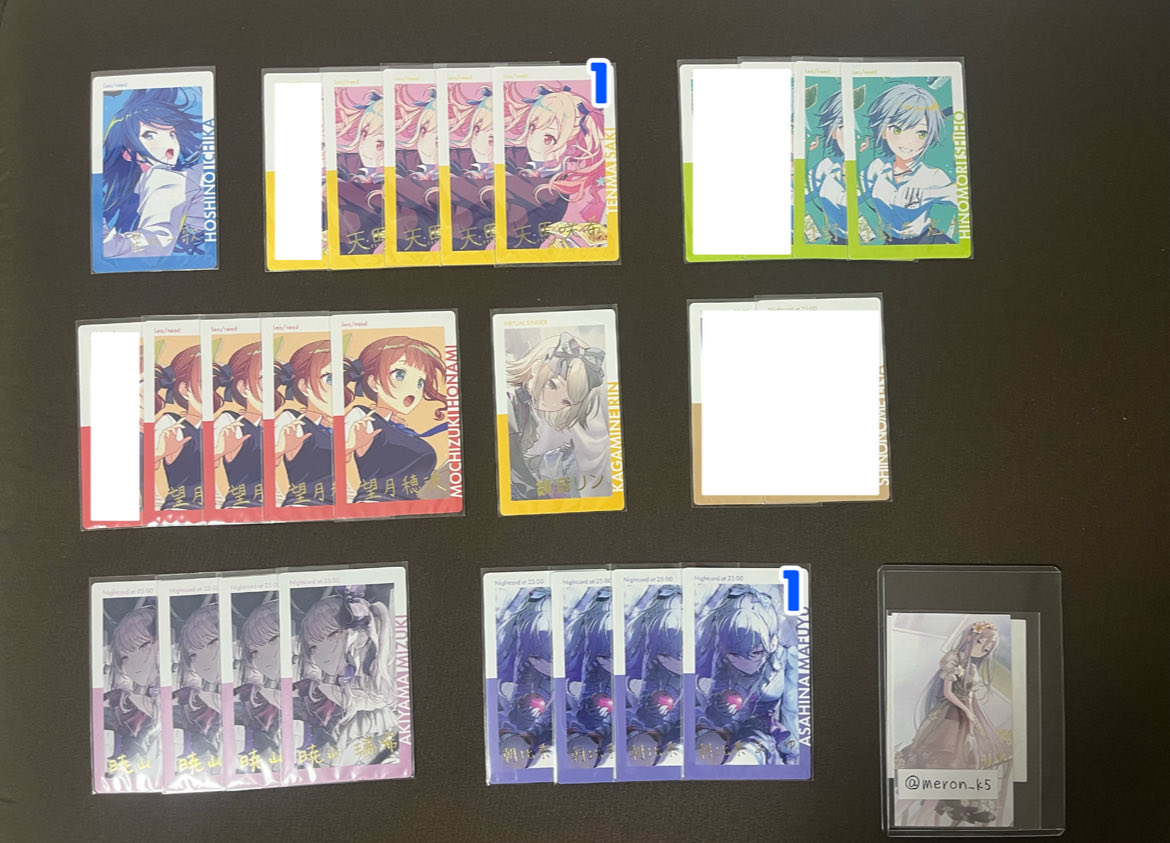 【交換・譲渡・買取】
プロセカ　プロジェクトセカイ　エピカ　epic card　vol.22 C  22C カラパレ　箔押し

求）特典奏&gt;定価＋送料
譲）*まふゆ 絵名 *瑞希 リン 咲希 穂波 志歩

*キャラ箔押しは譲渡優先
Nは特典と交換の場合比率違い可能
青文字再交換にて受け取り予定

お気軽にお声掛けください🌸