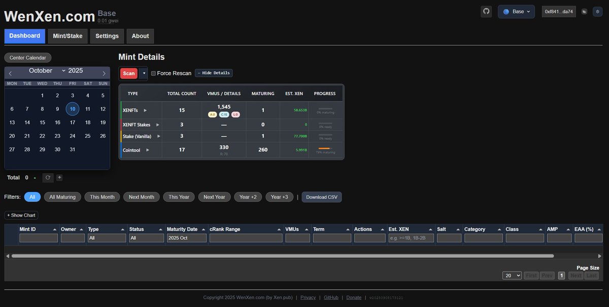 xenpub's tweet image. 🚨 WenXen.com fans, 
🔵 @Base support lands this weekend! You&apos;ll be able to track all your Base #XENFTs, $XEN stakes, @cointool mints &amp;amp; more, right in your browser (with minting and claiming built-in). No installs. 100% open-source. Total transparency. And as with…