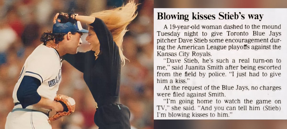 DaveStiebToday's tweet image. October 8, 1985: 🚨 *Sure*, Juanita, Dave Stieb is a real turn-on (Magnum P.I., eat your heart out), but Stieb was married and he had a playoff game to pitch...which he won and produced what is still the best #BlueJays Game Score in post-season history by a starter. 🤷🏽‍♂️ 🚨