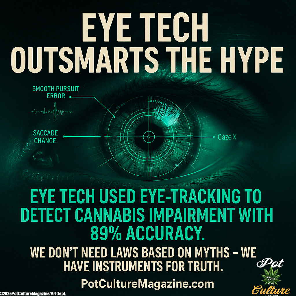 PotCultureMag's tweet photo. New tech just exposed what fear mongers deny: eye tracking can detect cannabis impairment with 89% accuracy. We don’t need hysteria, we need instruments.
#PotCultureMagazine #PCA #WeedTruth #CannabisCulture #Cannabis #Weedlife #CannabisCommunity #StonerFam #WeedFacts #FearMonger https://t.co/LeJWeWpjnL