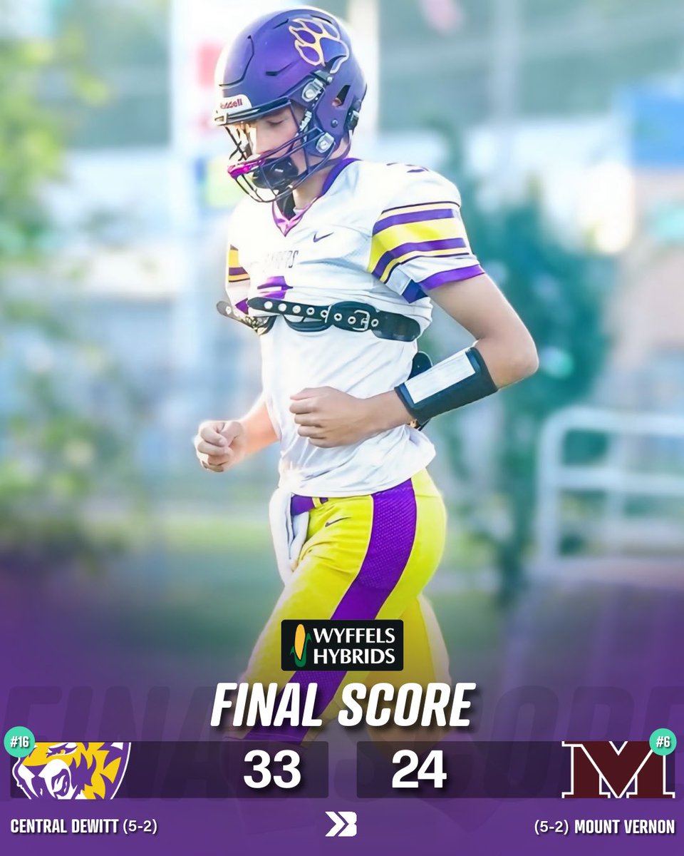 CENTRAL DEWITT WITH A HUGE WIN OVER MOUNT VERNON 🔥

WATCH OUT FOR THE SABERS.

#iahsfb shotxdorey