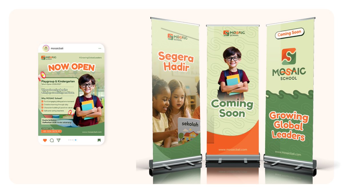 hbn_design's tweet photo. MOSAIC SCHOOL — Logo &amp; branding design.

Available for new project! https://t.co/sc095HroRP