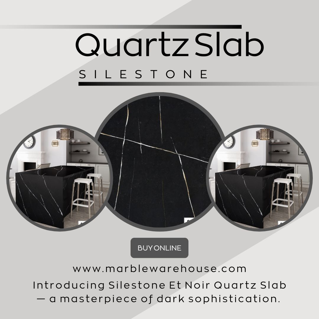 📷 Elevate Your Space with Bold Elegance 📷
Introducing the Silestone Et Noir Quartz Slab, a true masterpiece of dark sophistication. 
📷 Buy Online: marblewarehouse.com
#Silestone #QuartzSlab #EtNoir #LuxuryInteriors #ModernDesign #MarbleWarehouse #KitchenDesign #HomeDecor