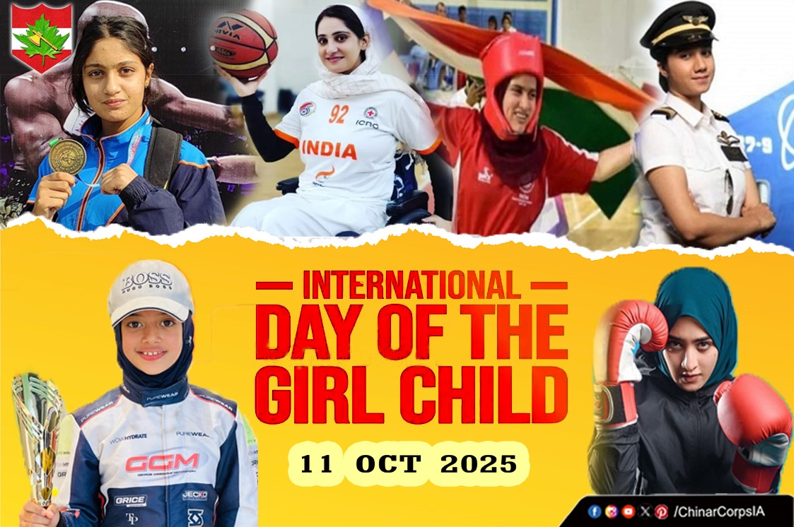 ChinarcorpsIA's tweet image. On this #InternationalGirlChildDay, we celebrate every girl’s strength and potential. Let’s empower them to dream big, learn fearlessly and become pillars of the Nation&apos;s progress.

#Kashmir
@adgpi 
@NorthernComd_IA 
@OfficeOfLGJandK 
@MinistryWCD