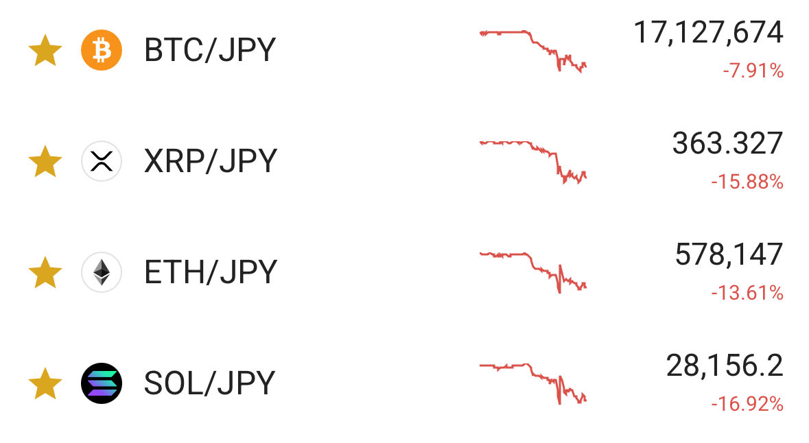 MATRIXblock's tweet image. アルトコイナーは下げる時に2倍の損失喰らうからキツいよね。
こういう時はビットコイン最強。