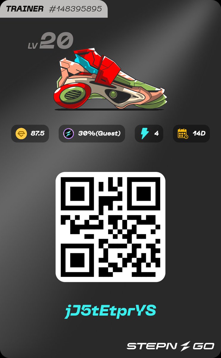 postepn's tweet image. ⭐Guest募集⭐
STEPN GO ゲスト募集いたします。

✅TRAINER  LV20
✅4Energy
✅2Weeks
✅報酬 30%

jJ5tEtprYS

よろしくお願いいたします。

#stepngo
#stepn
#guest