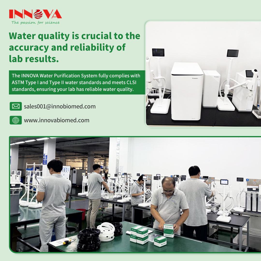 InnovaBioTech's tweet image. Lab accuracy starts with water.💧  INNOVA System meets ASTM Type I (18.2 MΩ·cm) &amp;amp; Type II (＞1.0 MΩ·cm) + CLSI standards for reliable, compliant results.🔒  
🌐 innovabiomed.com 
#LabWater #ASTMStandards #CLSIStandards #UltrapureWater #QualityControl