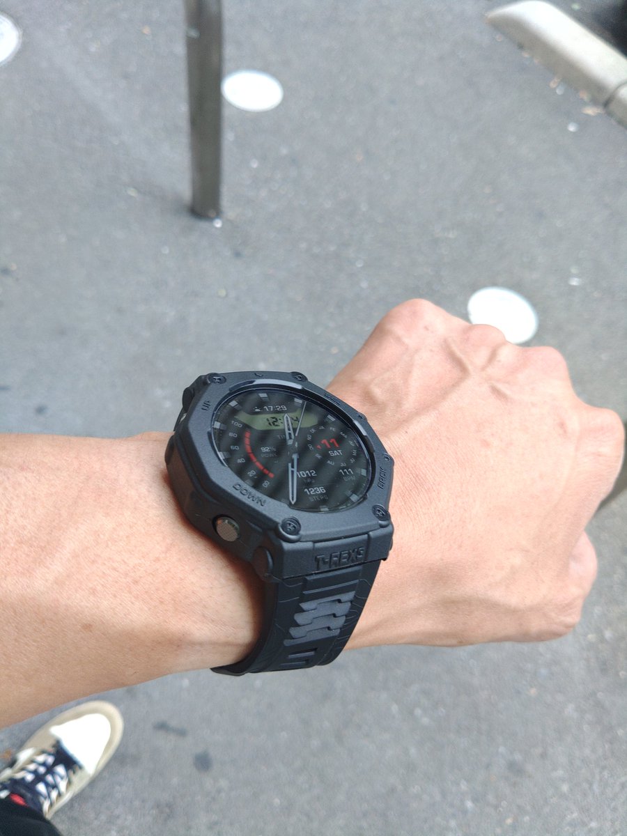 out_sole's tweet photo. プロテクターとガラスフィルムでカスタムしてみましたねん。 #trex3 #amazfit https://t.co/ZDKnwqcZGs