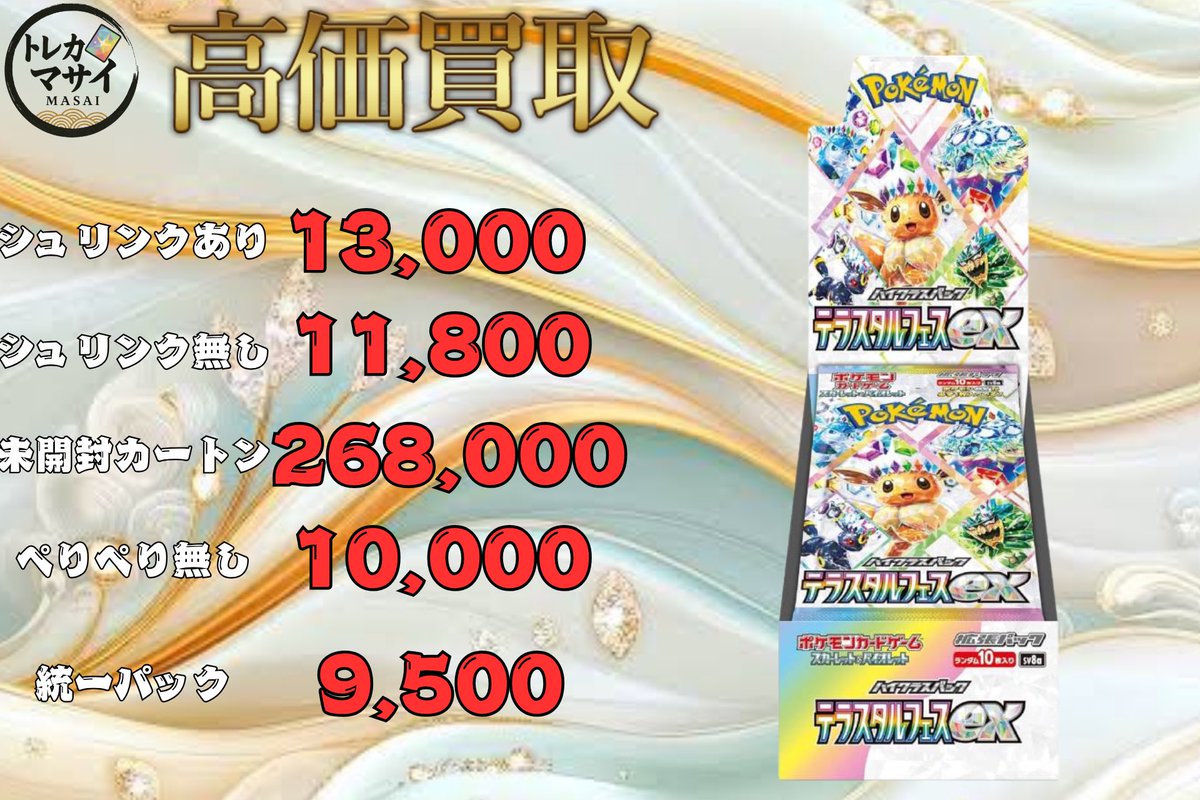 テラスタルフェースシュリンク無し T*s様 テラスタルフェスex シュリンクなし 1BOX 【公式通販】
