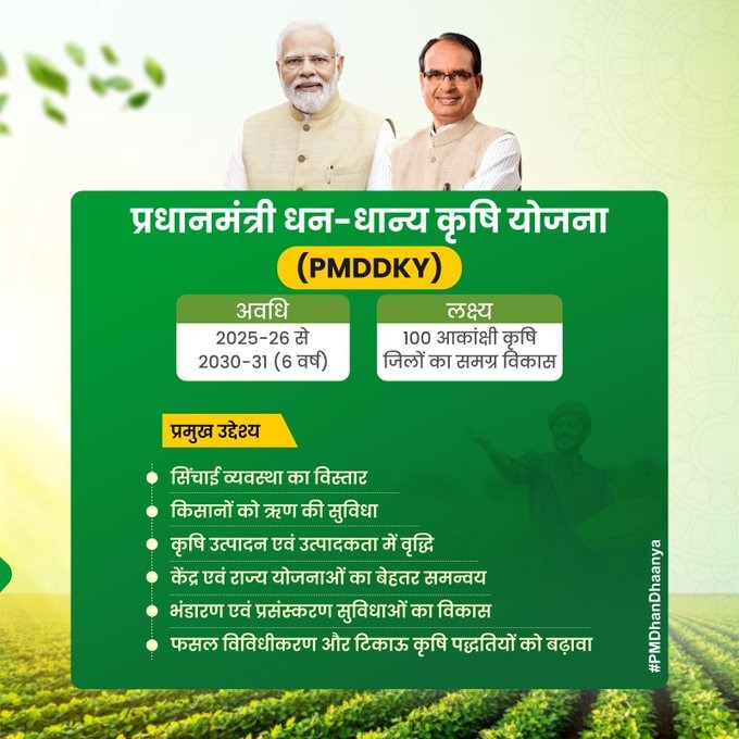 BJP4UK's tweet image. पीएम धन धान्य कृषि योजना मतलब...

किसानों के बेहतर भविष्य की गारंटी!

#PMDhanDhaanya