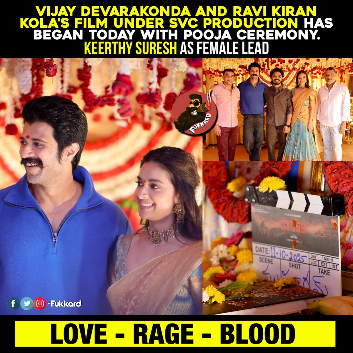 Fukkard's tweet image. #SVC #VijayDeverakonda #KeerthiSuresh &amp;amp; #RaviKiranKola&apos;s New Film Launched.