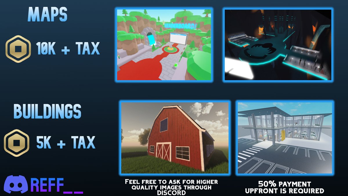 RBLX_Reff's tweet image. Roblox Building Commission Sheet💸
DM on discord to order - Reff__
❤️& 📷are appreciated :)
#RobloxCommissions #RobloxDev #robloxgames #robloxart #ROBLOX