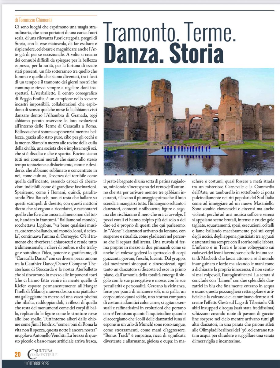 La recensione su #Caracalla #Danza, #Roma, #tommasochimenti #aterballetto