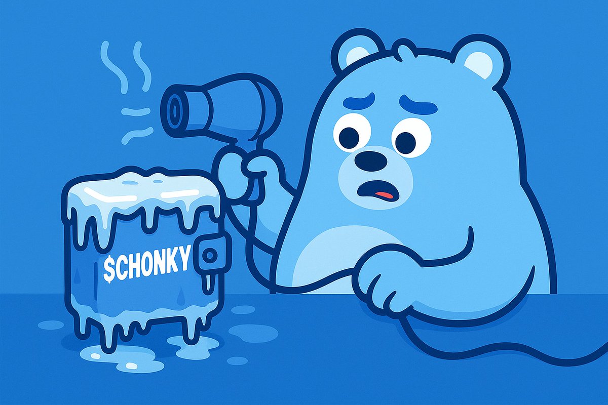 chonky_meme's tweet photo. Can’t sell what’s frozen solid — diamond paws all the way. ❄️💎🐻
#CHONKY #HODL #DiamondPaws #FrozenWallet #StayChonky https://t.co/FrS4Gr9oeP