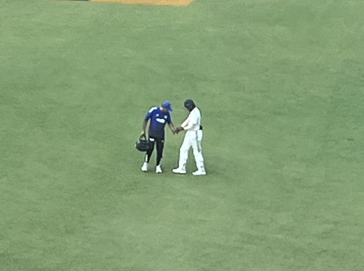 Concussion__Sub's tweet image. Sai Sudharsan leaves the field after taking a painful yet a brilliant catch.

#INDvWI