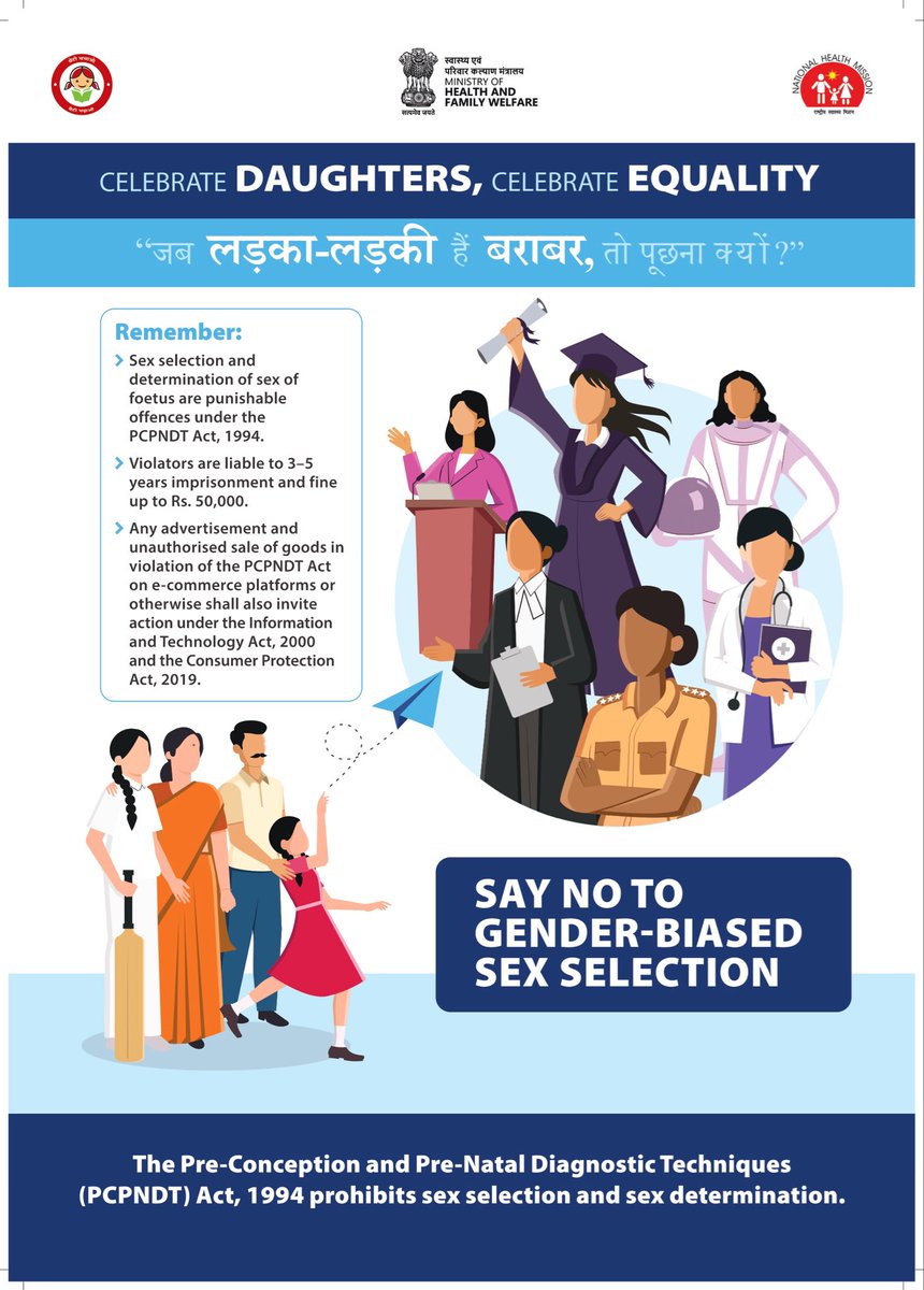 MoHFW_INDIA's tweet image. When we invest in girls, we invest in the nation’s future. On this #InternationalGirlChildDay, let’s ensure every daughter has access to health, education, and equal opportunity.
#GirlEmpowerment #EqualityForAll #PCPNDTAct #GirlPower #SayNoToSexSelection