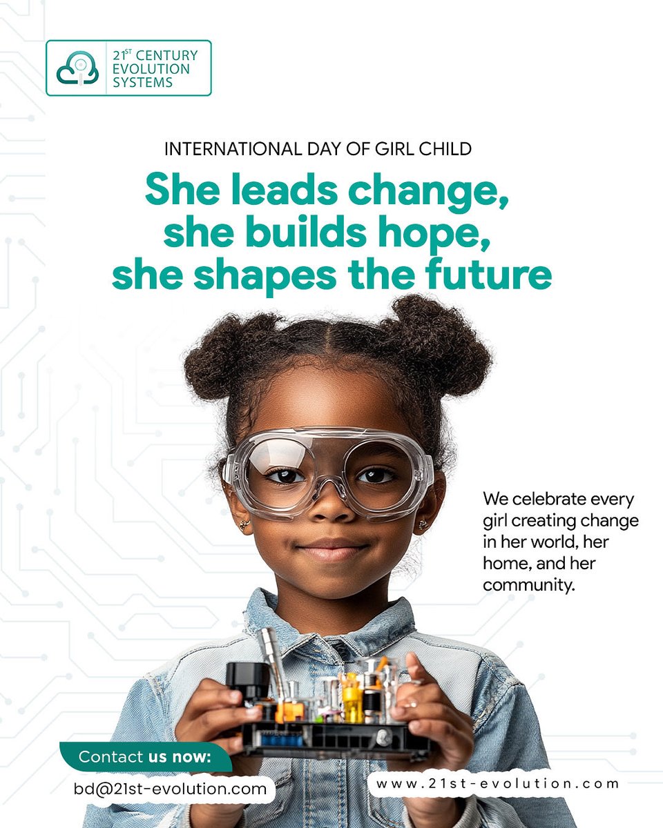 21stCentury_Evo's tweet image. To every girl pushing boundaries, solving problems, and building a better tomorrow: keep going; the world needs your light. โจ
Happy International Day of the Girl Child! ๐
#DayOfTheGirl #GirlsLeadChange #EmpowerHer #InternationalDayoftheGirlChild