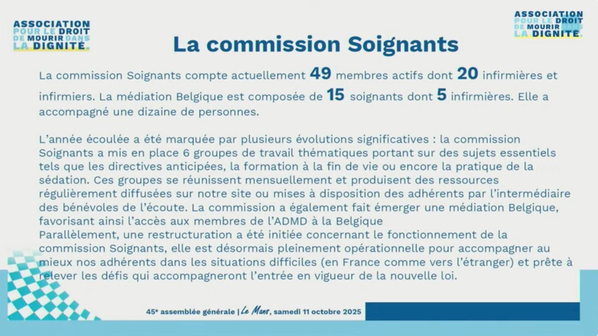 🩺 Certains membres de la commission #Soignants interviennent dans le cadre de médiations en relation avec la Belgique, afin de préparer le mieux possible des patients Français en #FindeVie qui souhaitent bénéficier de la loi belge qui autorise le recours volontaire à