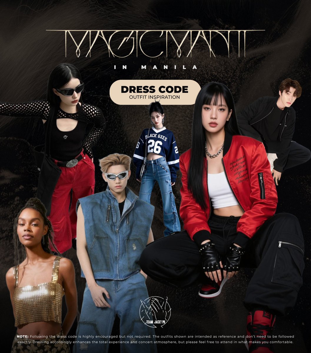 TeamJackyPH's tweet image. It’s time to bring that Magic Man energy to life, Manila! Channel the bold, confident vibe in denim blues, rust reds, gold accents, and black fits 🖤

Dressing up adds to the whole experience, but don’t stress! Wear what makes you feel comfortable and enjoy every moment of…