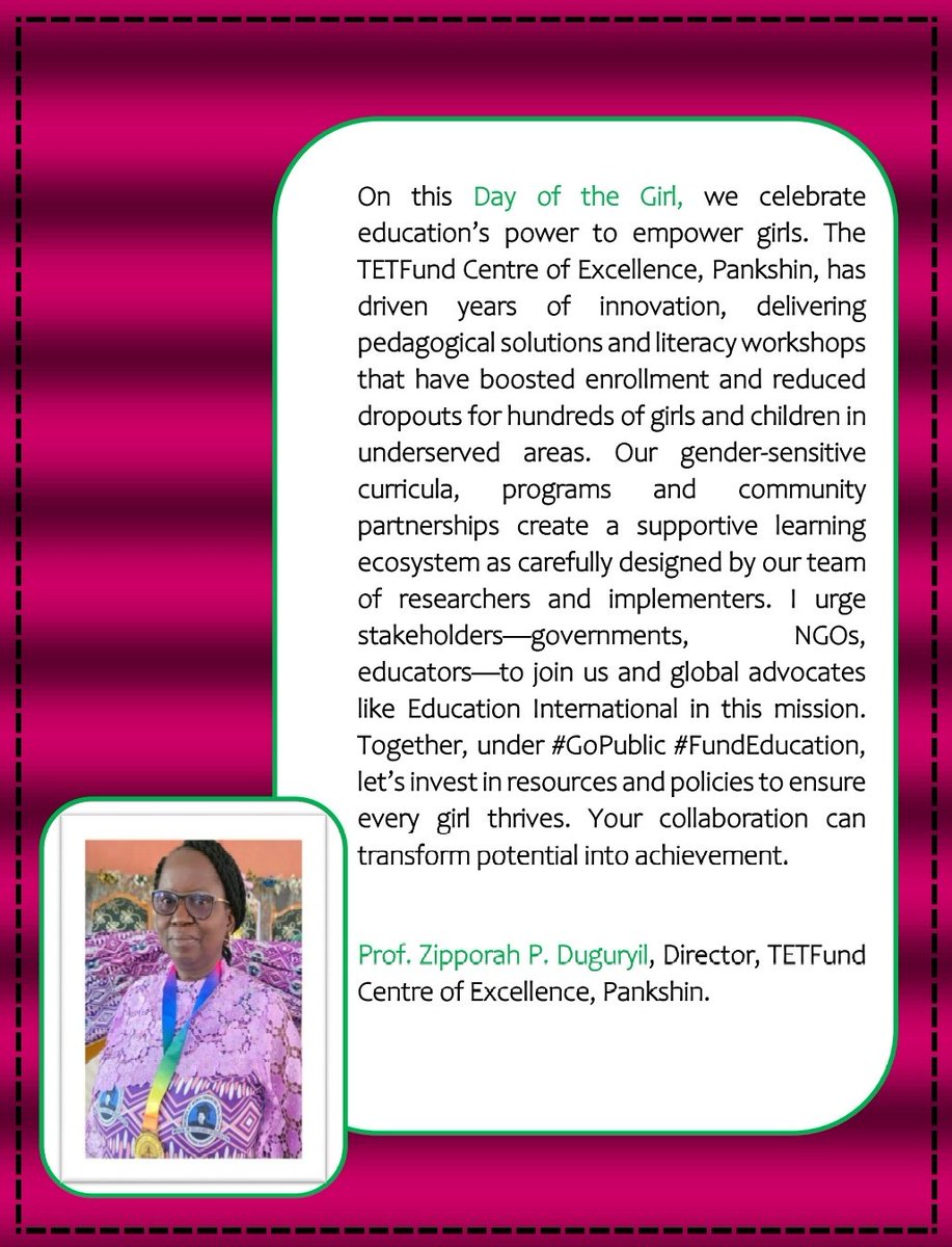 Today, as we mark the International Day of the Girl Child, we celebrate the transformative power of education in shaping a brighter future for girls worldwide. At the forefront of this mission, innovative efforts are breaking barriers to literacy and empowerment. I am proud to