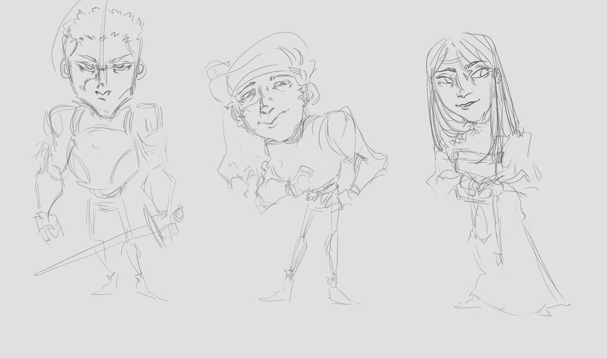 Continuing with the cute little things. Today it's Erik, Istvan Toth, and Rosa.

(I'll start coloring them as soon as I finish a very important drawing.)

#kcd2