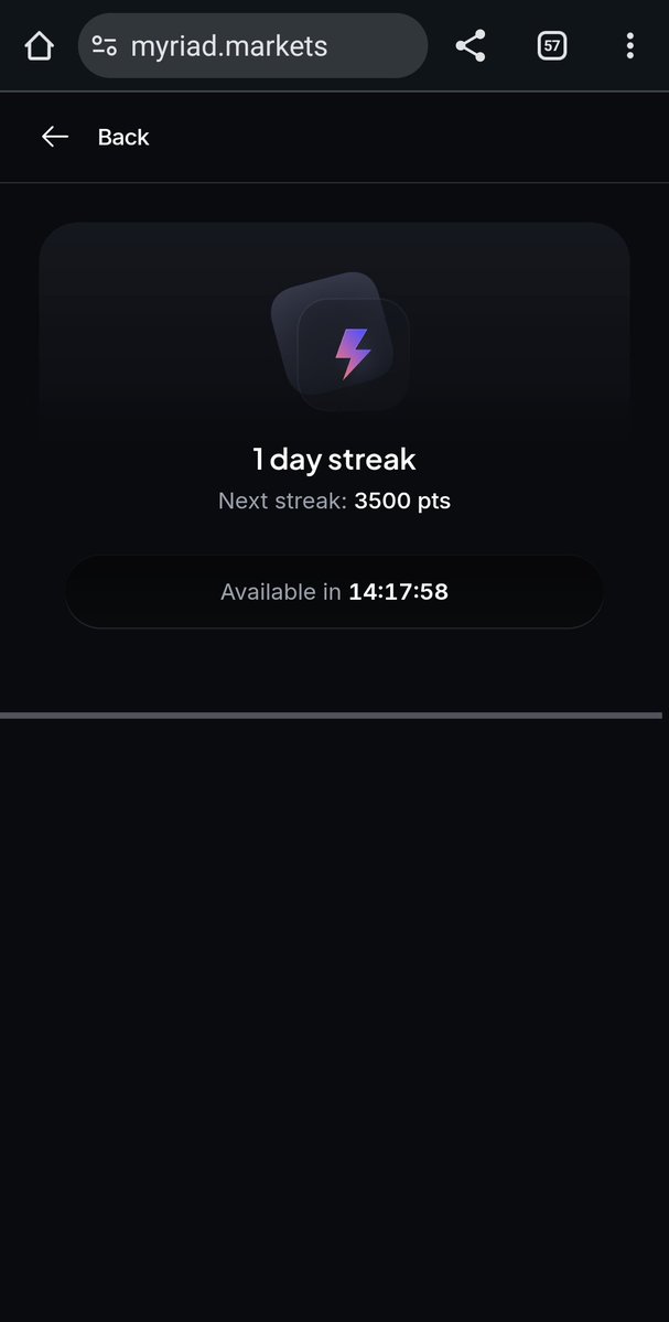 Mxrshxll_on_X's tweet image. So apparently, My @MyriadMarkets account wasn&apos;t linked to the AGW account I am currently using for the @xeetdotai  campaign

Oh well, starting a new daily streak here😪

Day 1 of claiming my points