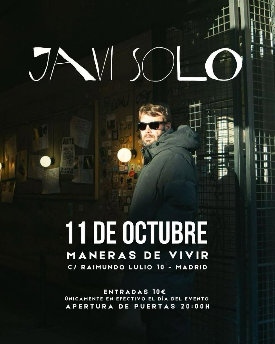 Hoy tienes una cita en <a href="/manerasdevivirr/">David Mendez</a>

@soyjavisolo presenta unas cancioner enormes, en un concierto muy especial, en que contará con invitadxs aún más especiales!