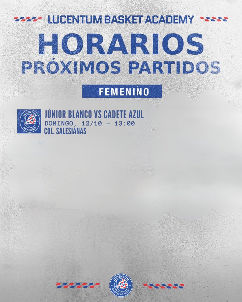 📝 Agenda de partidos para nuestros equipos de la #LucentumBasketAcademy

💙 ¡𝐕𝐚𝐦𝐨𝐬!