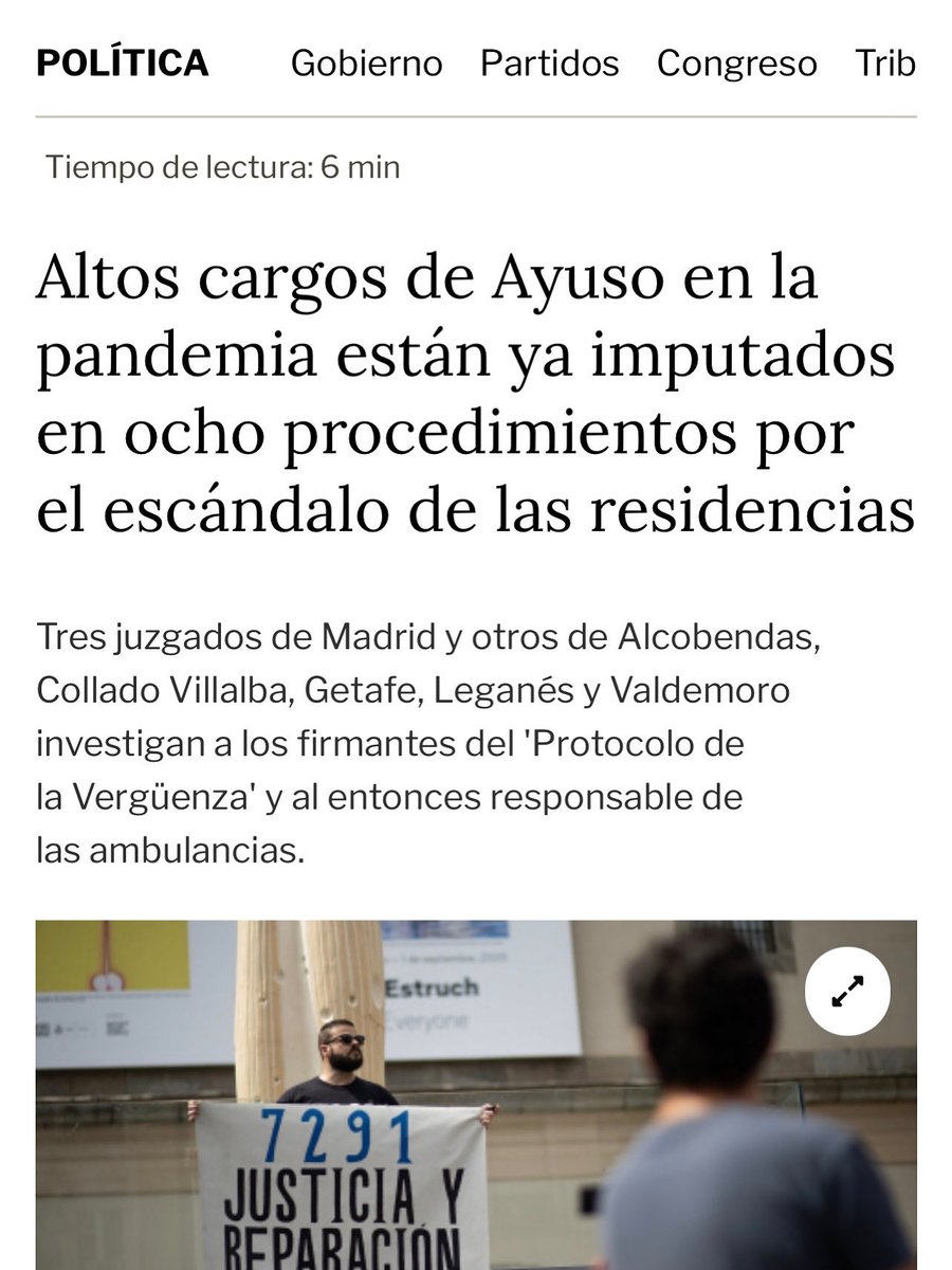 jimgzamora's tweet image. ❇️  Altos cargos de la #Homicida @IdiazAyuso en la #Pandemia , están ya imputados en ocho procedimientos por el escándalo de las residencias, por los #ProcolosDeLaVergüenza o #ProtocolosDeLaMuerte  que mataron a 7.291  personas 

▶️ publico.es/politica/altos…
