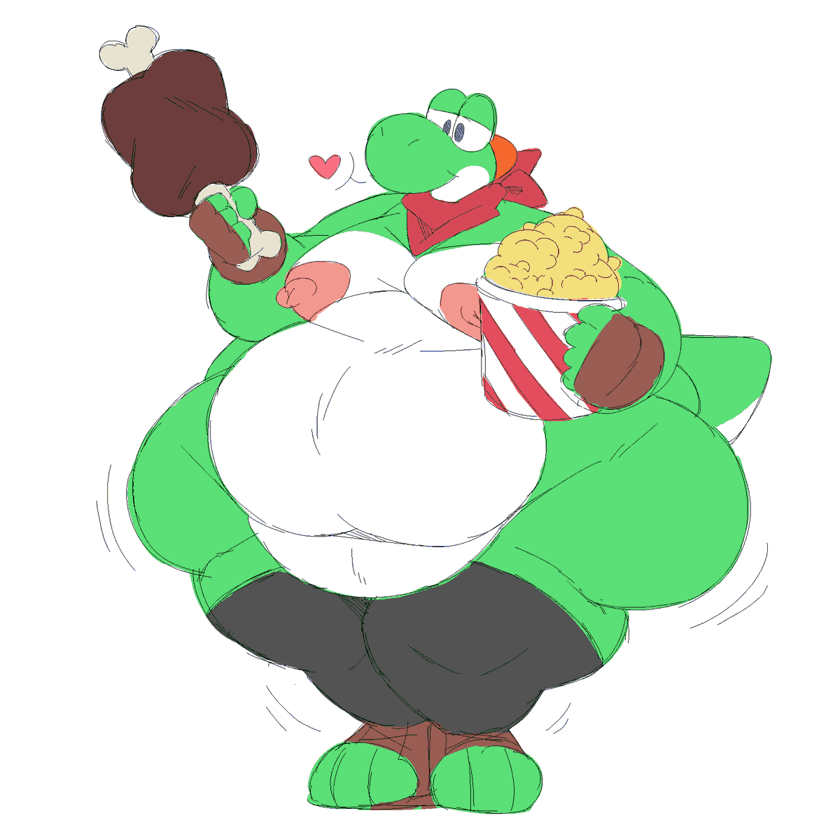 Artsatsu's tweet photo. [cw: fat, mild nudity]
Bro is eating good https://t.co/6LCYB3OAac