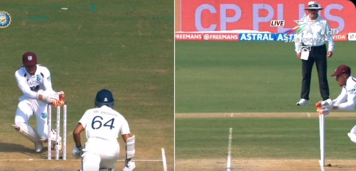 CatchMeAtGully's tweet photo. @Wxtreme10 As a neutral; I am doubting the actual dismissal. Clearly the ball has left the Wicketkeeper's gloves as the bails are broken. If I am 3rd umpire I give this Not Out! #NotOutYetGivenOut #ClownCricketUmpiring https://t.co/OlVH2Ixa3r