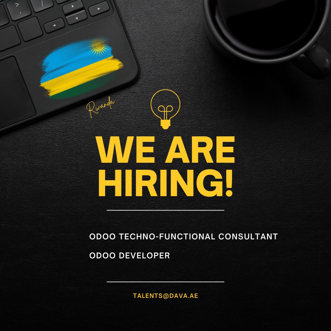 DavaTechnology's tweet photo. 📷 We’re Excited to Announce! DAVA Technology Has Officially Started Operations in Kigali, Rwanda! 📷
As we kick off this exciting journey, we’re building a team of passionate and talented professionals to shape the future of digital transformation in Africa. 

 #NowHiring #Odoo https://t.co/nLFdJMGVRu